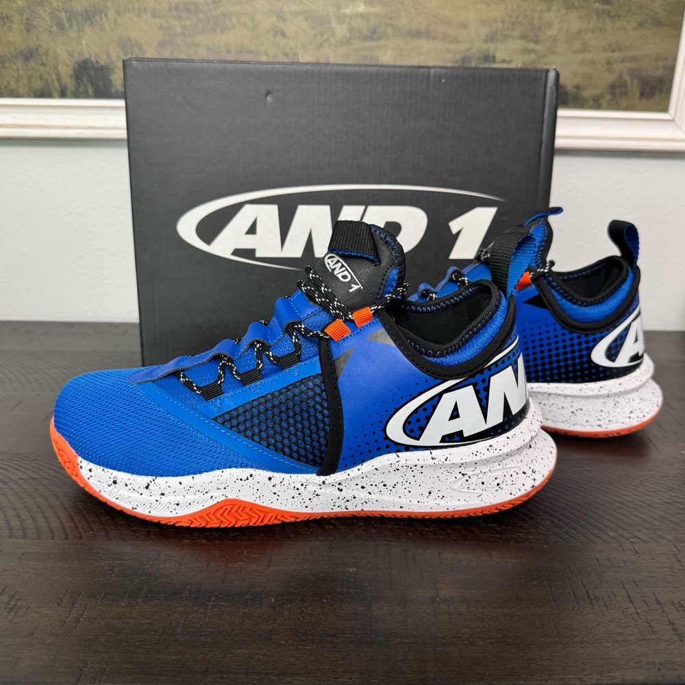 And1 Blue and Orange Lace-Up Basketball Sneakers New in box Men’s 8.5 shoes